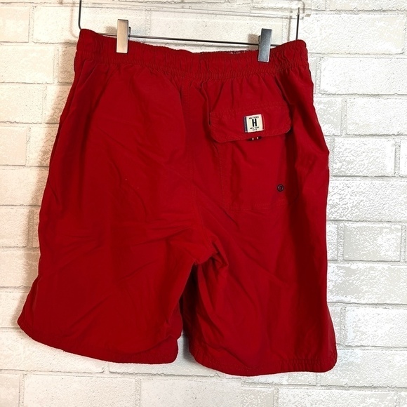 Tommy Hilfiger Men's 8" Inseam Solid Red Swim Trunks - Picture 4 of 7